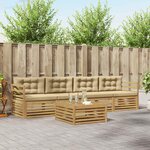 vidaXL Ensemble de canapés d'extérieur 5 pc Blanc et Beige