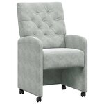 vidaXL Chaises de Salle à Manger avec Roues 2 Pièces Gris clair