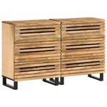 vidaXL Buffets 2 Pièces 60x34x75 cm bois de manguier massif brut