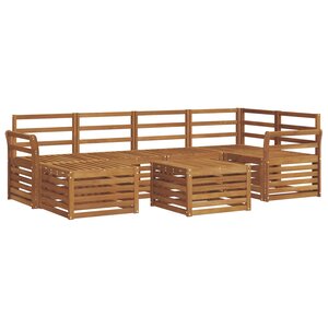 vidaXL Ensemble de canapés d'extérieur 7 pc Naturel Polyester