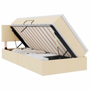 vidaXL Lit avec rangement et matelas Crème 90 x 200 cm Velours