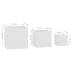 vidaXL Tables d'appoint 3 Pièces Blanc Bois d’ingénierie