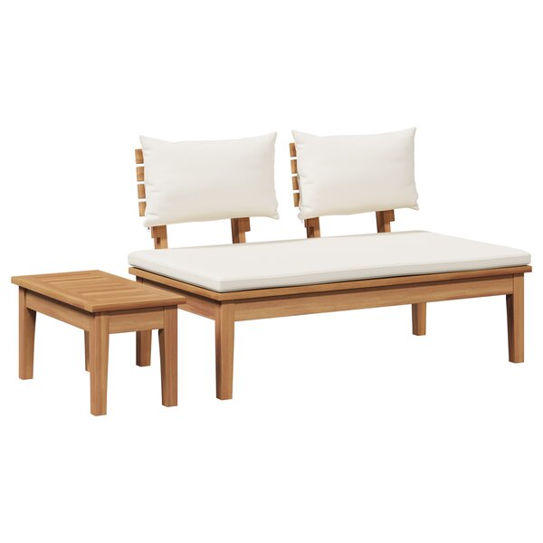 vidaXL Ensemble de bancs de jardin en bois massif - 2 pièces