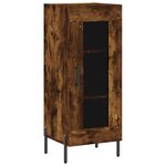 vidaXL Buffet haut Chêne fumé 34 5x34x180 cm Bois d'ingénierie