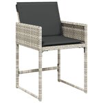 vidaXL Ensemble de salle à manger de jardin 5 pièces avec coussins gris clair en rattan synthétique