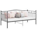 vidaXL Cadre de canapé-lit sans matelas noir métal 90x200 cm