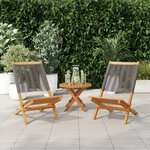 vidaXL Chaises de jardin lot de 2 gris bois d'acacia et polypropylène
