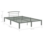 vidaXL Cadre de lit sans matelas gris métal 120x200 cm