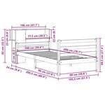 vidaXL Lit bibliothèque sans matelas 100x200 cm bois massif de pin