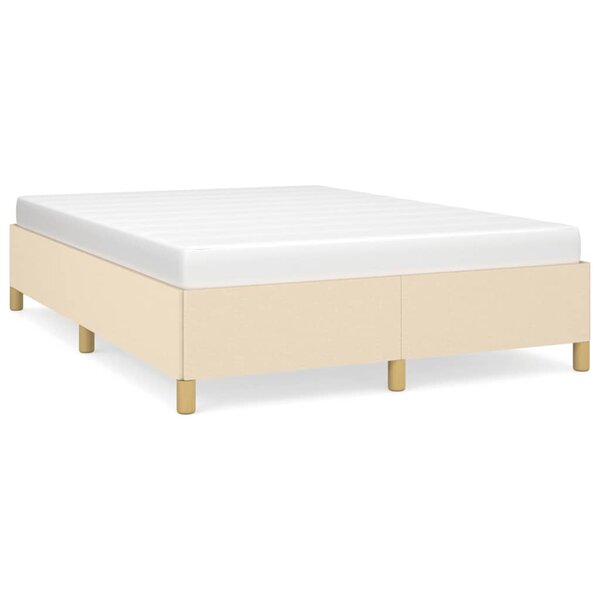 vidaXL Cadre de lit sans matelas crème 140x200 cm tissu