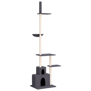 vidaXL Arbre à chat du sol au plafond Gris foncé 250 5-276 5 cm