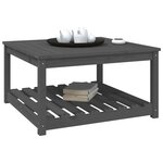 vidaXL Table de jardin gris 82 5x82 5x45 cm bois massif de pin