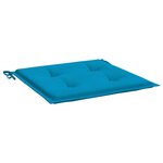 vidaXL Coussins de chaise jardin lot de 2 bleu 40x40x3 cm tissu oxford