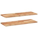 vidaXL Étagères flottantes 2 Pièces 80x30x2 cm acacia massif à l'huile