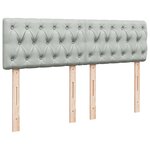 vidaXL Sommier à lattes de lit et matelas Gris clair 140x190cm Velours