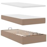 VidaXL Lit ottoman et matelas cappuccino 100x200cm similicuir