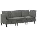 vidaXL Ensemble de meubles pour le salon 3 Pièces Gris foncé Velours