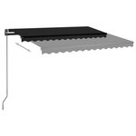 vidaXL Auvent automatique capteur de vent et LED 3x2 5 m Anthracite