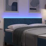 vidaXL Tête de Lit LED Géométrique Bleu foncé 144 cm Velours