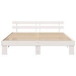 vidaXL Cadre de lit avec tête de lit Blanc 200 x 200 cm Pin massif