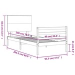 vidaXL Cadre de lit sans matelas blanc 90x200 cm bois massif