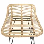 vidaXL Chaises de bar lot de 2 rotin Naturel