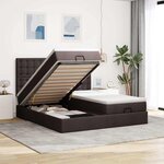 VidaXL Cadre de lit ottoman avec matelas marron foncé 200x200 cm tissu
