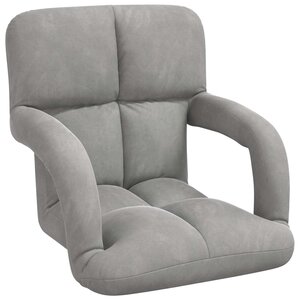 vidaXL Fauteuil de sol ajustable Gris clair Velours