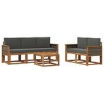 vidaXL Ensemble de canapés d'extérieur 6 pc Naturel et Anthracite