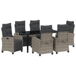 vidaXL Ensemble de jardin 7 pièces Gris Rattan Poly