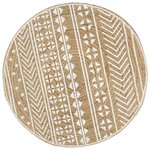 vidaXL Tapis fait à la main Jute avec imprimé blanc 120 cm