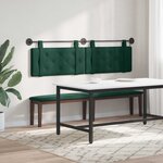 vidaXL Tête de lit suspendue Avec lumière LED Vert foncé Velours