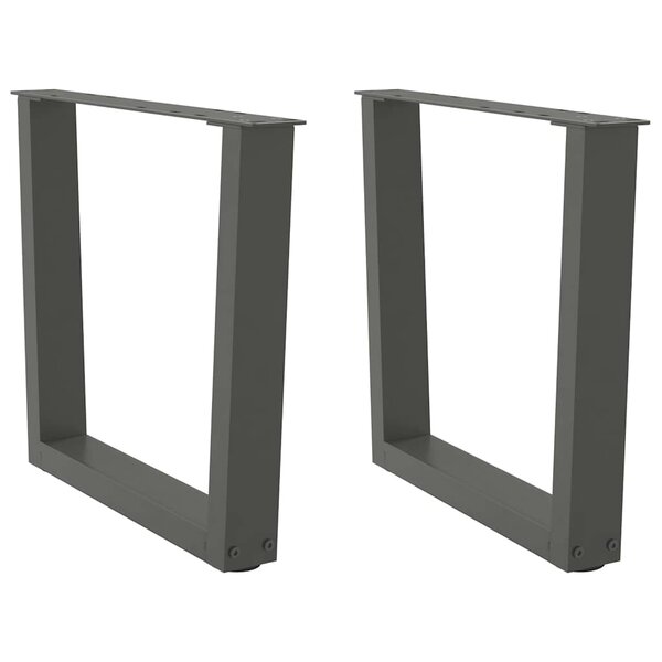vidaXL Pieds de table basse en forme de V  2 pièces  anthracite  60 x (42-43 3) cm  acier
