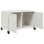 vidaXL Meuble TV blanc 68x39x43 5 cm acier