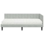 vidaXL Cadre de lit d'angle Gris clair 100 x 200 cm Velours