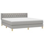 vidaXL Sommier à lattes de lit avec matelas Gris clair 160x200cm Tissu
