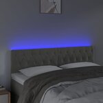 vidaXL Tête de lit à LED Gris clair 160x7x78/88 cm Velours
