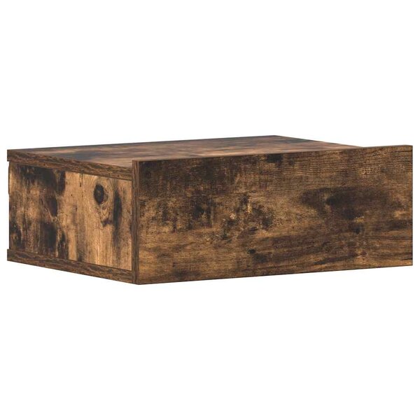 vidaXL Table de chevet flottante Chêne fumé 40x30x15 cm