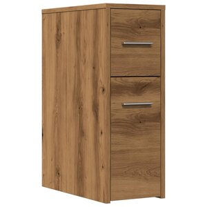 vidaXL Armoire de salle de bain étroite avec roulettes chêne artisanal
