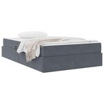 vidaXL Lit avec rangement et matelas Gris foncé 120 x 200 cm Velours