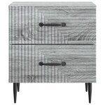 vidaXL Cabinet de chevet 2 Pièces Sonoma gris 43 x 34 5 x 47 5 cm