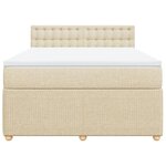 vidaXL Sommier à lattes de lit avec matelas Crème 140x200 cm Tissu