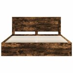 vidaXL Cadre de lit Chêne fumé 180 x 200 cm Pin massif