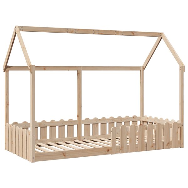 vidaXL Cadre de lit d'enfants forme de maison 90x190cm bois massif pin