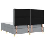 vidaXL Lit Box Spring avec Matelas & LED Gris Clair 180x200 cm Tissu