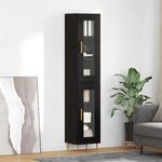 vidaXL Haut Armoire 2 Pièces Chêne noir Verre