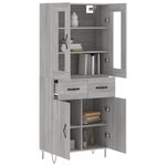 vidaXL Buffet haut Sonoma gris 69 5x34x180 cm Bois d'ingénierie