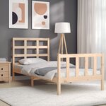 vidaXL Cadre de lit avec tête de lit petit simple bois massif