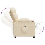 vidaXL Fauteuil inclinable électrique Crème Tissu