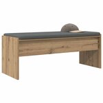 vidaXL Banc d'entrée avec coussin Chêne artisanal 103 x 38 x 40 cm